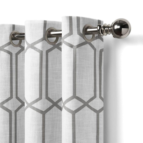 Elrene Gray Trellis Blackout Curtain - 52 in. W x 95 in. L