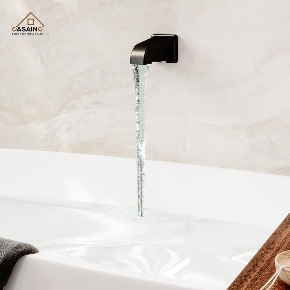 Matte Black Adjustable Wall Mounted Rain Shower Faucet Set