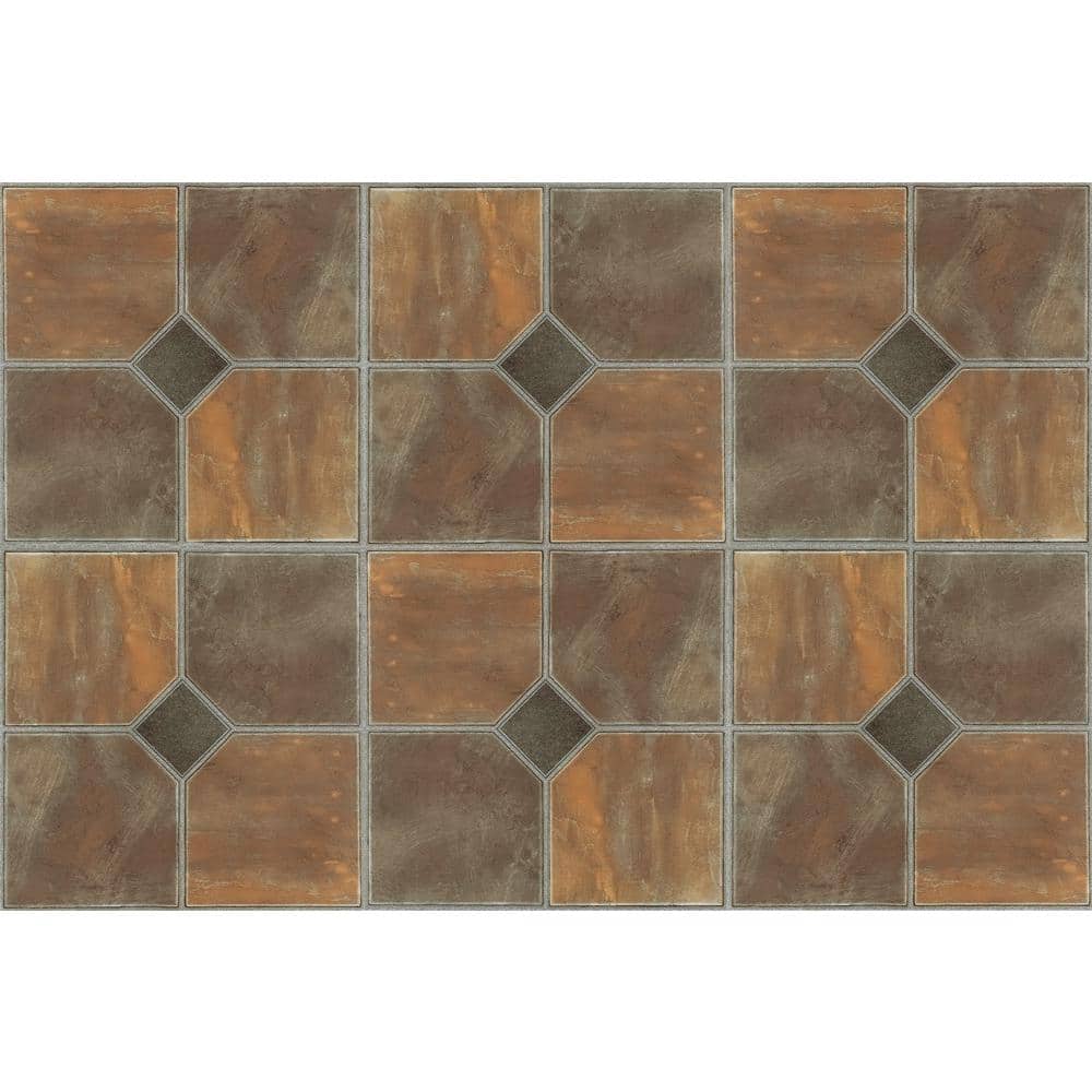 Sterling Rustic Slate Self-Adhesive 12-Inch Vinyl Floor Tiles