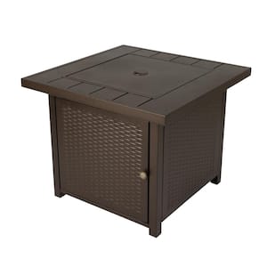 Harrington 30 in. W x 24.5 in. H Outdoor Square Powder Coated Steel Liquid Propane Fire Pit