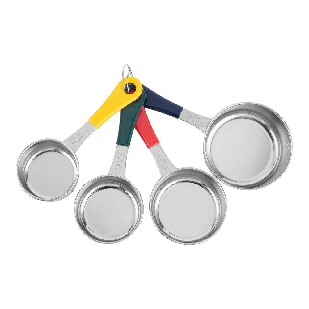 Color-Coded Stainless Steel Measuring Cup Set with Engraved Measurements