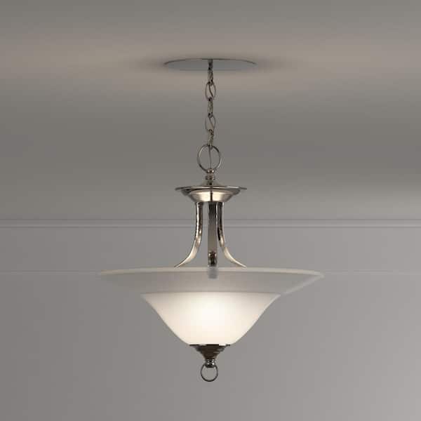 Trinity Brushed Nickel 2-light Semi-flushmount