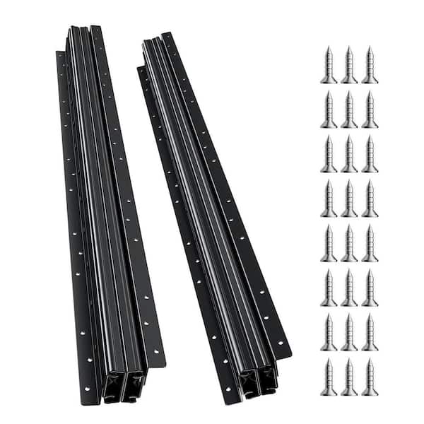 Undermount Drawer Slides, 32 in., Full Extension Under Stair Cabinet Rails, 260 lbs. Capacity Heavy Duty Glides, Black