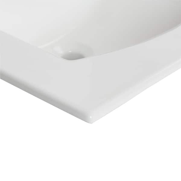 21 in. Drop-In Rectangular Vitreous China Bathroom Sink in White