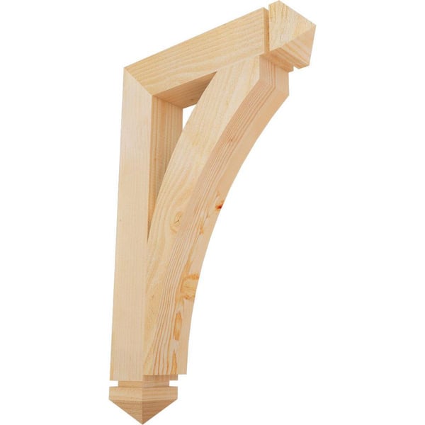 Ekena Millwork 4 in. x 32 in. x 20 in. Douglas Fir Thorton Arts and Crafts Rough Sawn Bracket