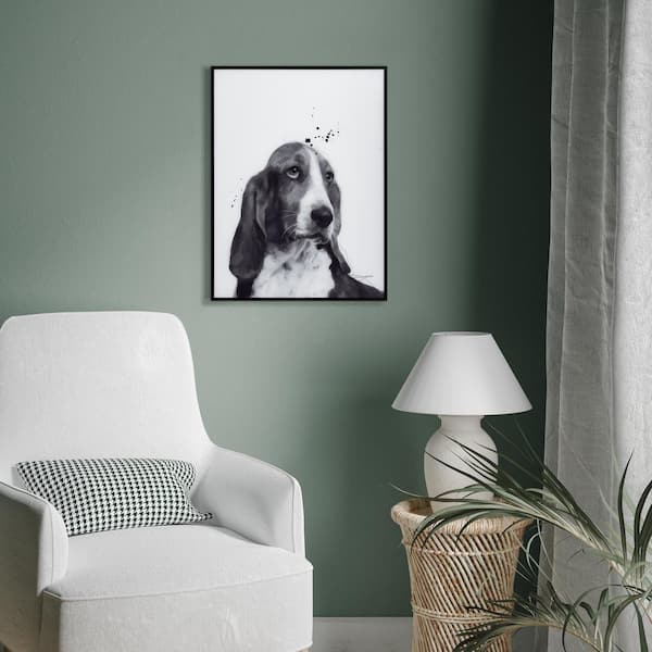 Empire Art Direct Poodle Black and White Pet Paintings on Reverse Printed  Glass Framed Dog Wall Art, 24 x 18 x 1, Ready to Hang 