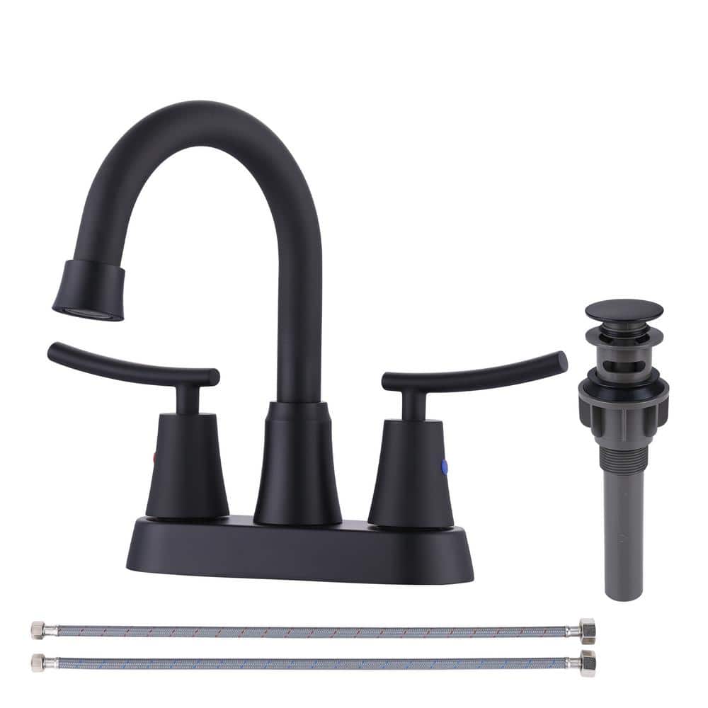 AVITAS 4 in. Centerset Double Handle Bathroom Faucet with Drain