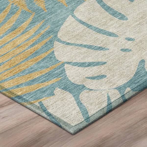 Chantille Machine Washable Indoor/Outdoor Abstract ACN3009 Teal 2 ft. x 3 ft. Accent Rug