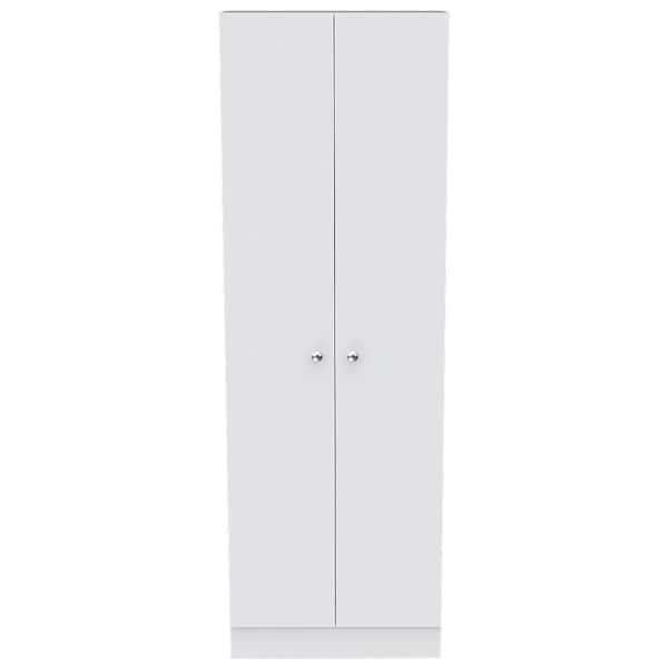 23.6 in. W x 11.8 in. D x 71.1 in. H White Linen Cabinet with 2-Doors, 5-Internal Shelves