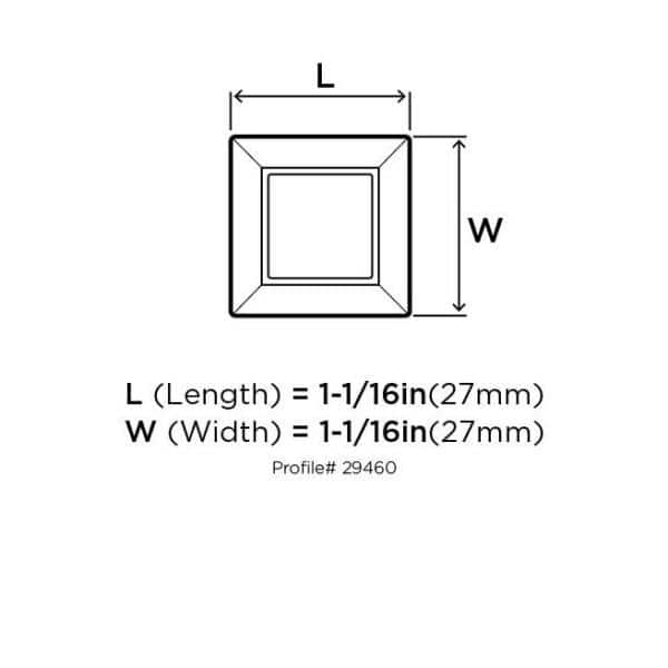 Clear Acrylic and Antique Silver Square Cabinet Knob