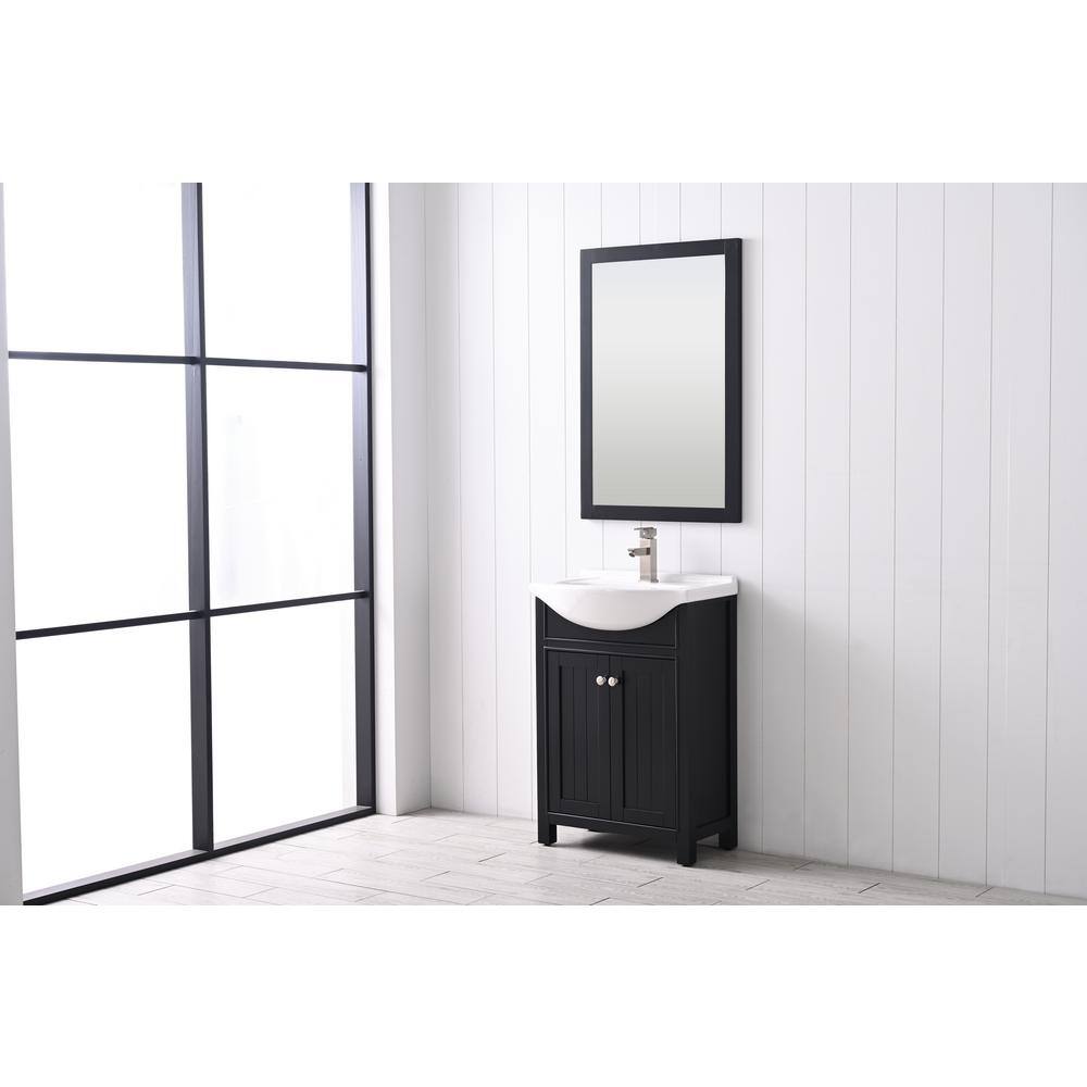 Marian 24" Espresso Single Sink Vanity with White Porcelain Top