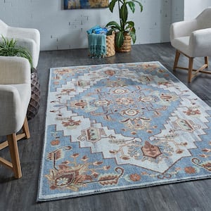 Bovard Denim 9 ft. x 12 ft. Global Area Rug