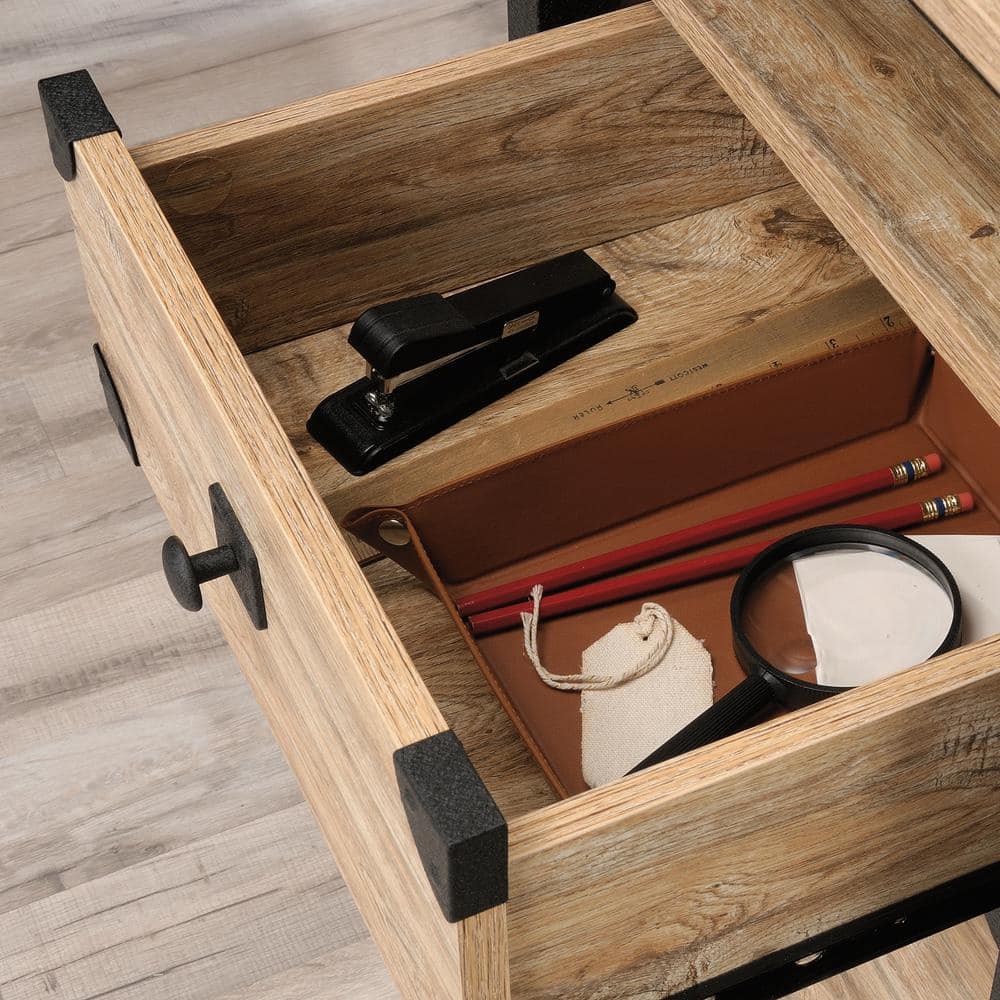 Milled Mesquite L-Shaped Corner Computer Desk with Drawer