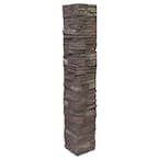 Country Ledgestone 8 in. x 8 in. x 47 in. Himalayan Brown Polyurethane Faux Stone Split Post Cover (2-Piece)