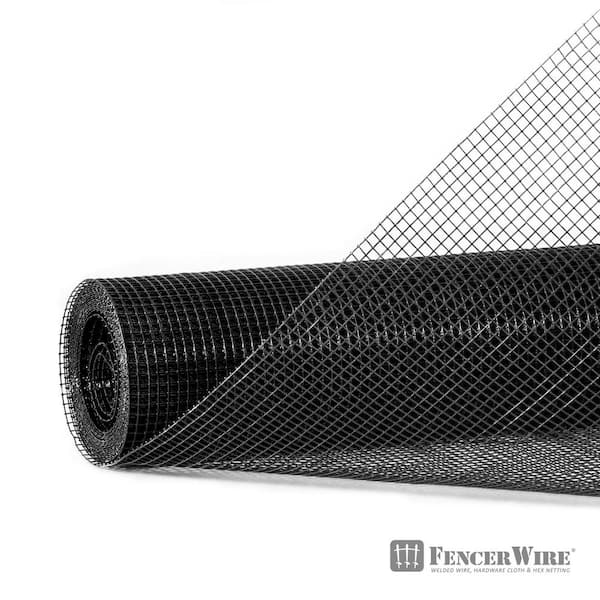 Fencer Wire 1/4 in. x 4 ft. x 100 ft. 23-Gauge Black Vinyl Coated Hardware Cloth, Multiple Use Welded Wire Fencing Roll