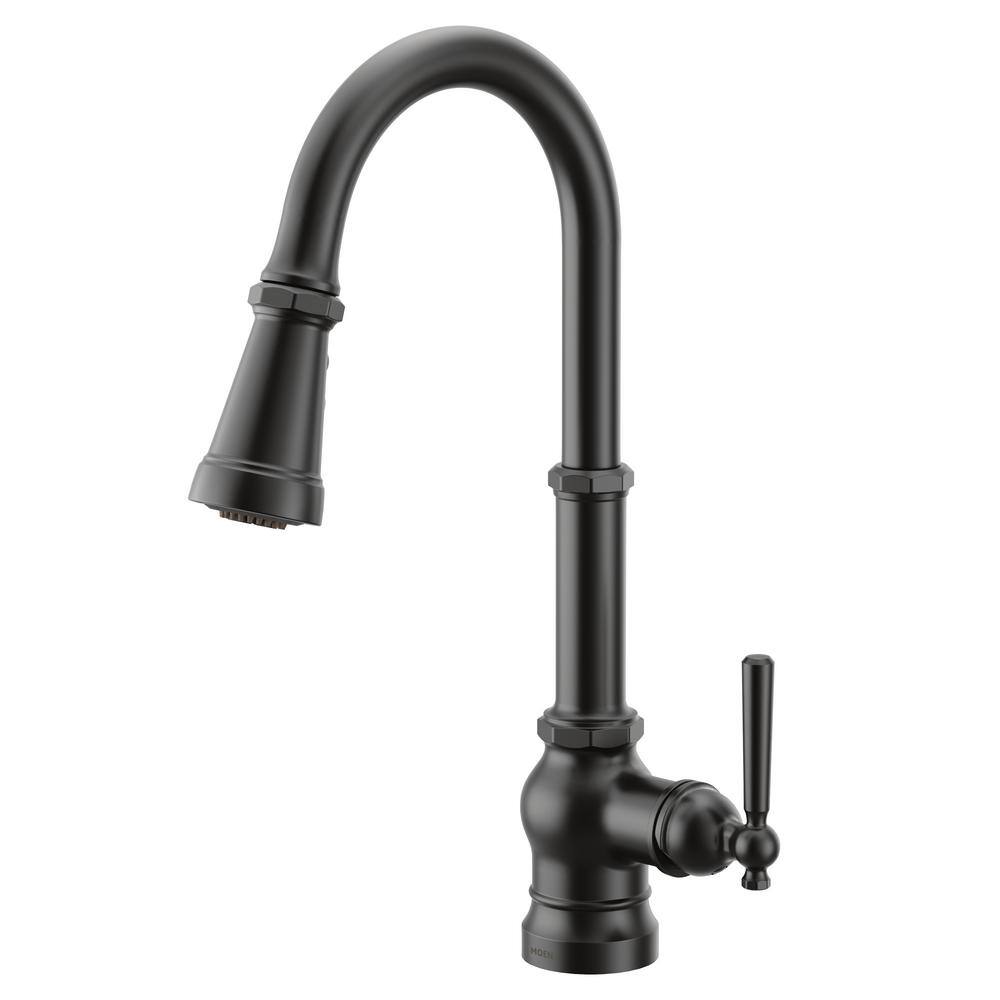 Sleek 17" Chrome Transitional Kitchen Faucet with Pull-out Spray