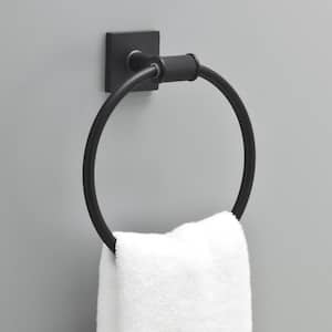 Averland Wall Mount Round Closed Towel Ring Bath Hardware Accessory in Matte Black