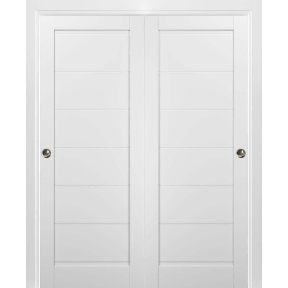 Sartodoors 4115 48 in. x 80 in. Single Panel White Finished Solid MDF ...