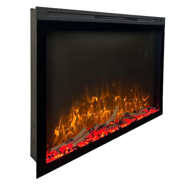 Pro Series 42 in. Ventless Electric Fireplace Insert, Black