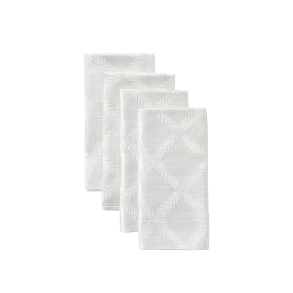 Lenox Laurel Leaf Napkins, Set of 4, White - 19"W x 19"L