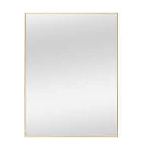 31.5 in. x 23.6 in. Modern Rectangle PS Framed Gold Bathroom Wall Mirror Vanity Mirror