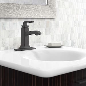 Rubicon Single Handle Single Hole Bathroom Faucet in Matte Black