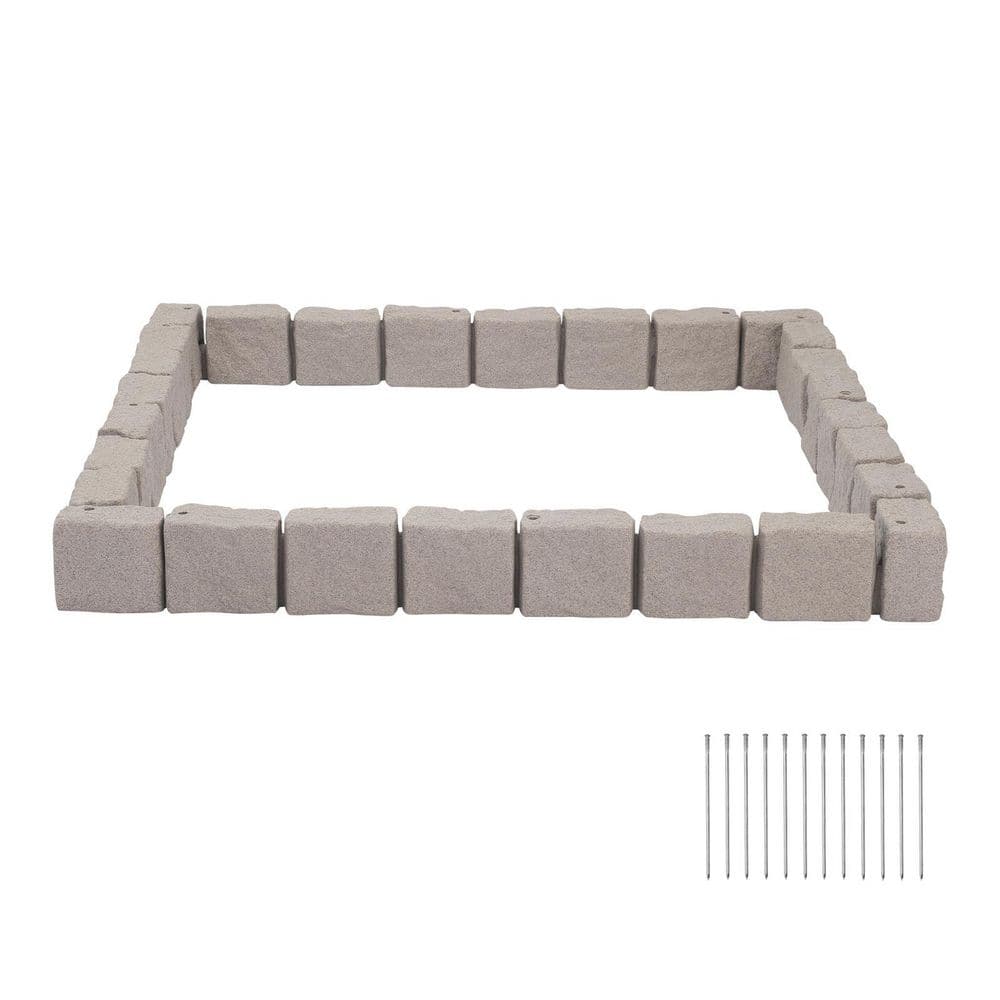 Faux Stone Garden Edging Kit, 46.85 in. x 6.10 in. x 3.94 in. 15. 5 ft., 4 Sections, Beige Plastic Edging, 1-Pack price history on PriceWatchPro