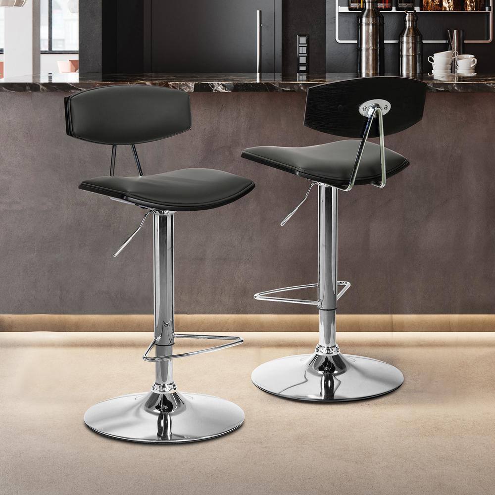 Reviews for Armen Living Erik Adjustable Gray Faux Leather Swivel Bar