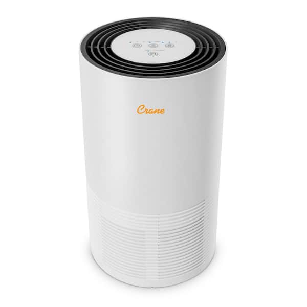 Crane True HEPA Air Purifier with Germicidal UV Light for Small to Medium Rooms up to 300 sq.ft. - Premium