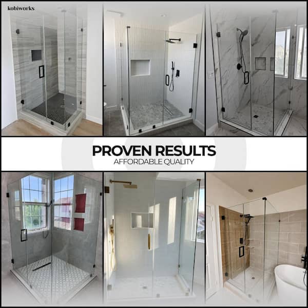 Kobiworks Nirvana 42 in. W x 42 in. L x 76 in. H Pivot Frameless