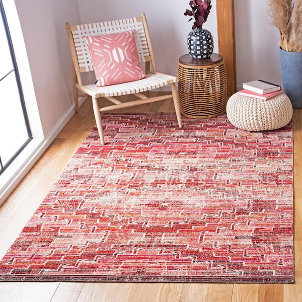 Montage Rust/Ivory 10 ft. x 14 ft. Tribal Ikat Indoor/Outdoor Area Rug