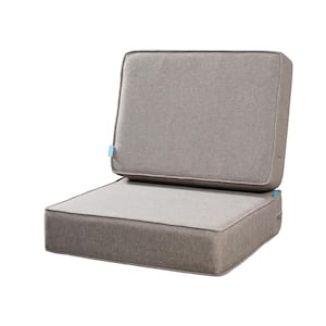 Outdoor Deep Seat Square Cushion Set 24x24" 18x24", Lounge Chair Loveseat Bench Cushions (Khaki)
