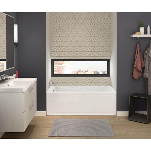MAAX New Town 60 in. x 32 in. Acrylic Left Drain Rectangular Alcove Whirlpool Bathtub in White