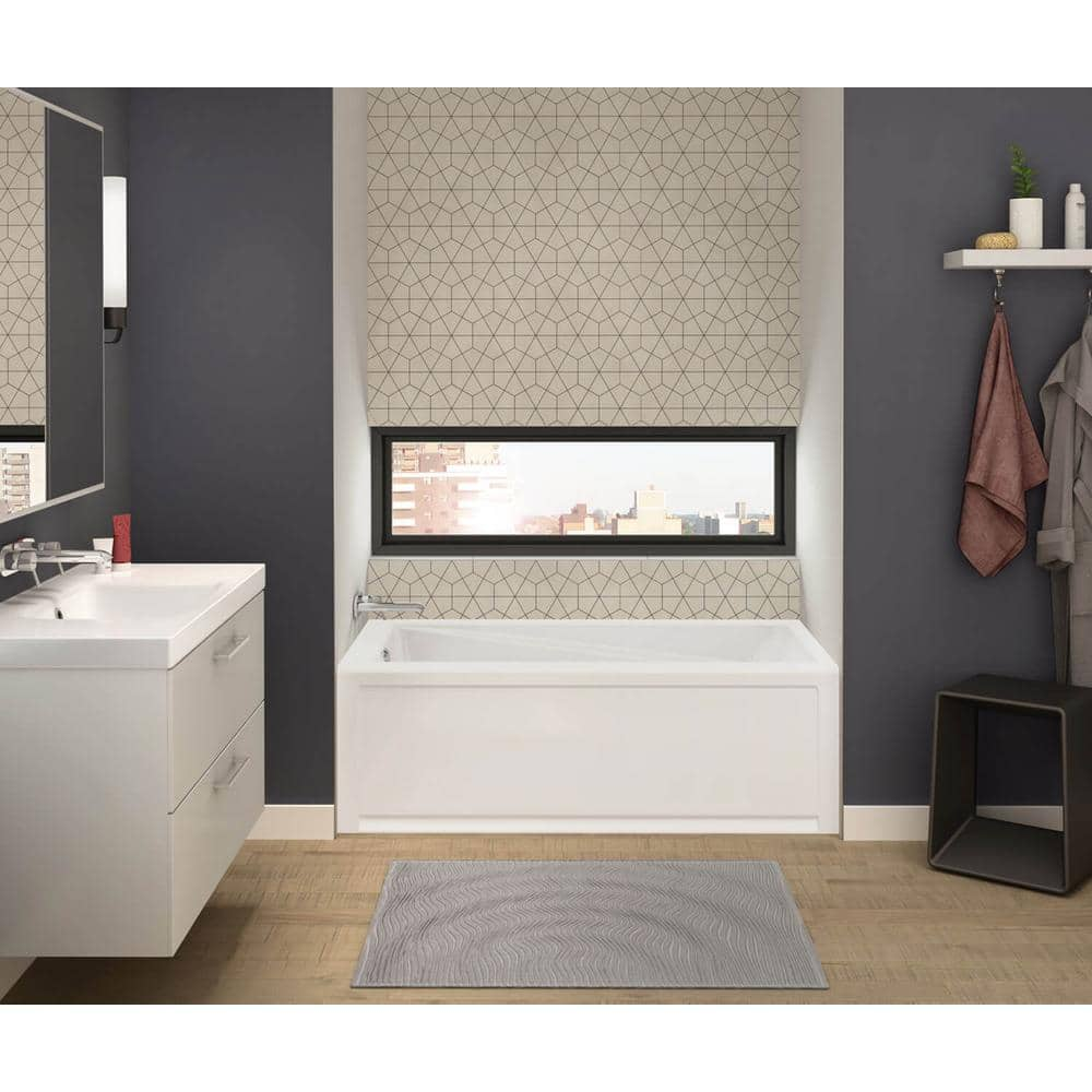 MAAX New Town 60 in. x 32 in. Acrylic Right Drain Rectangular Alcove Air Bath Tub in White