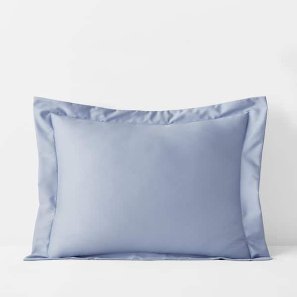 The Company Store Legends Hotel Supima Cotton Wrinkle-Free Blue Shadow Sateen Standard Sham