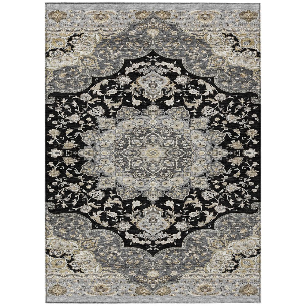 Chantille Machine Washable Indoor/Outdoor Abstract ACN2853 Black 8 ft. x 10 ft. Area Rug price history on PriceWatchPro