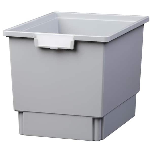 Unbranded 22 Gal. - Tote Tray - Slim Line 12 in. Storage Tray in Light Gray (Pack of 3)