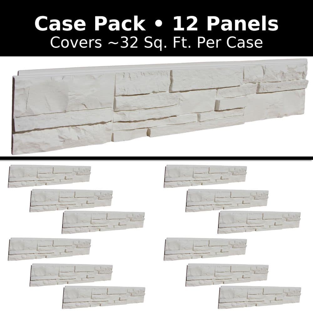 Summit Faux Stone Panel 48 in x 8 in Iceberg color polyurethane shiplap ledgestone siding panel 12 pack price history on PriceWatchPro