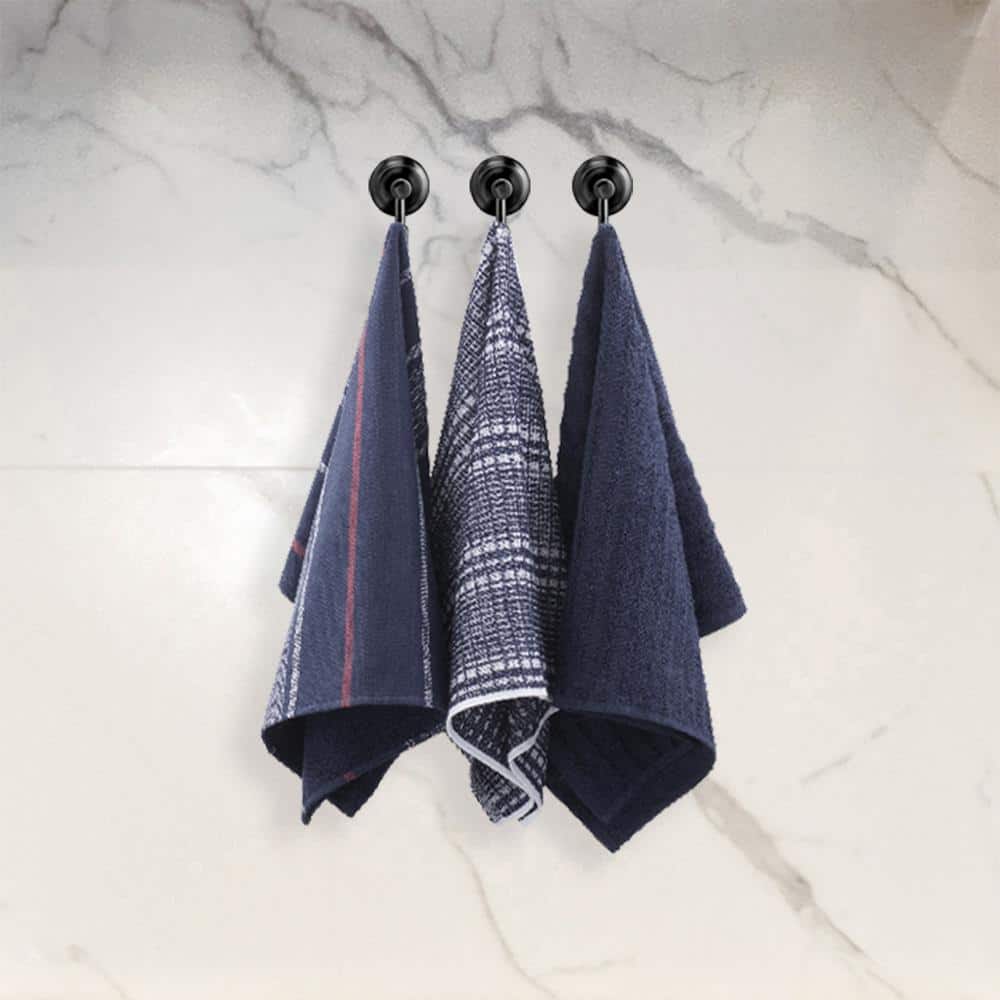 Nautica Home 100% Cotton Navy 18 in. x 28 in. Kitchen Towels (3