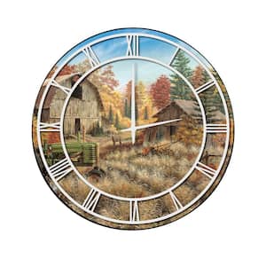 Woodland Tree Outdoor Wall Clock & Thermometer