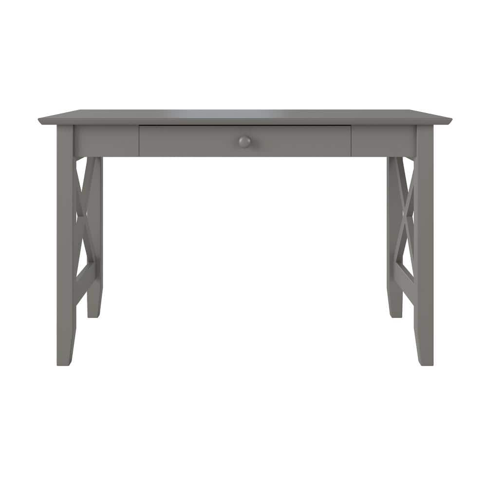 Mission-Inspired 48" Solid Hardwood Desk with Drawer in Gray