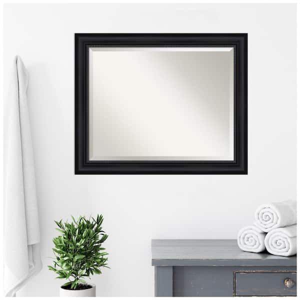 Amanti Art Astor 33 in. x 27 in. Modern Rectangle Framed Black Bathroom  Vanity Mirror DSW5343104 - The Home Depot
