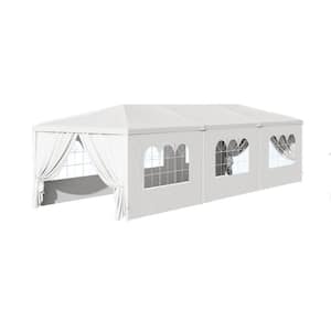 Outdoor Canopy Tent 10 ft. x 30 ft. White with 8 Removable Sidewalls, Heavy Duty Waterproof Patio Gazebo for Parties