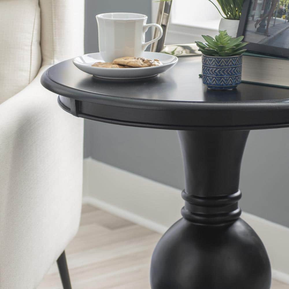 Lexis 26.25 in. Espresso Round Wood Accent End Table - thumbnail 6