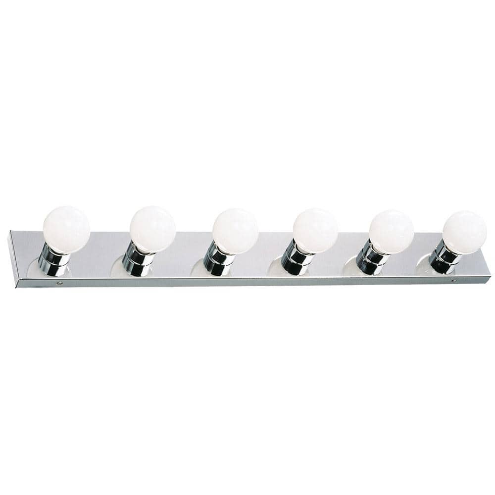 Elegant 6-Light Polished Chrome Vanity Wall Fixture