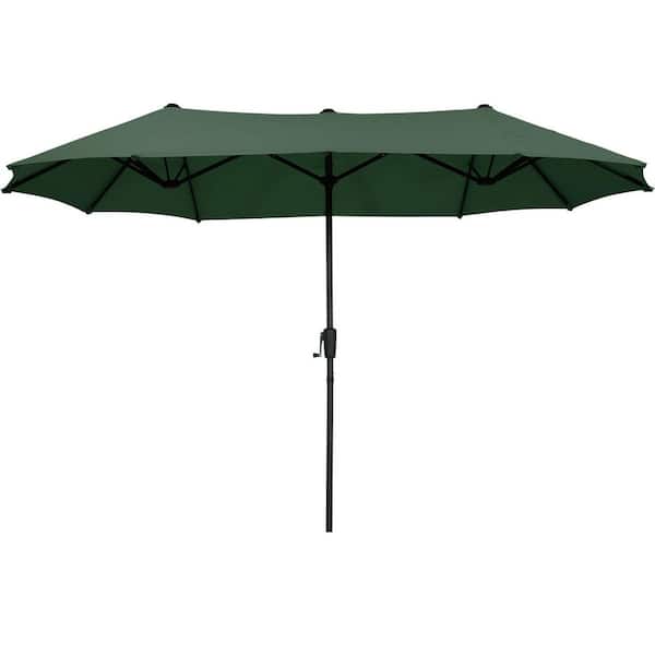 13 ft. Steel Market Patio Umbrella 2-Side in Green