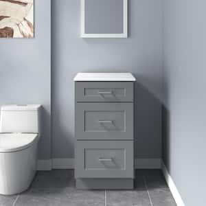 Rockport 18 in. W x 21 in. D x 34.5 in. H Ready to Assemble Bath Vanity Cabinet without Top in Shaker Gray