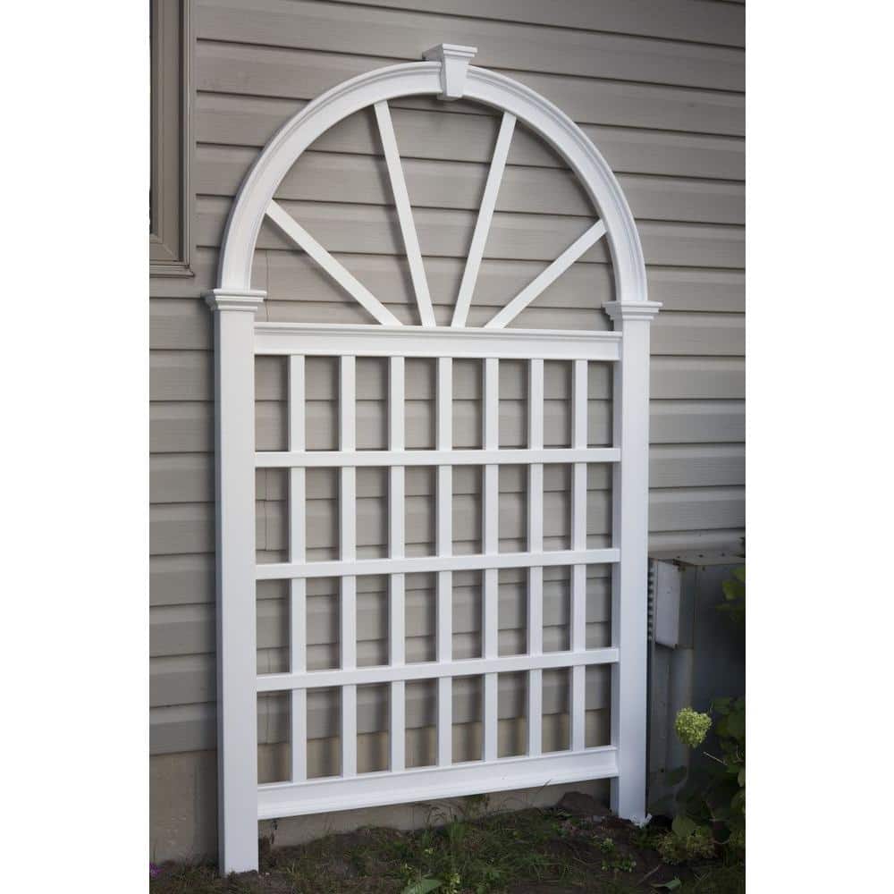Vienna 49" x 84" White Vinyl Garden Trellis
