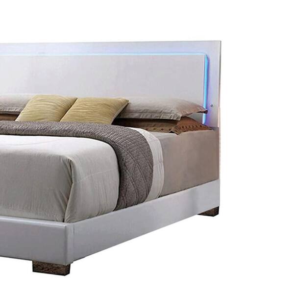 Acme Furniture Lorimar (LED) White Wood Frame Queen Platform