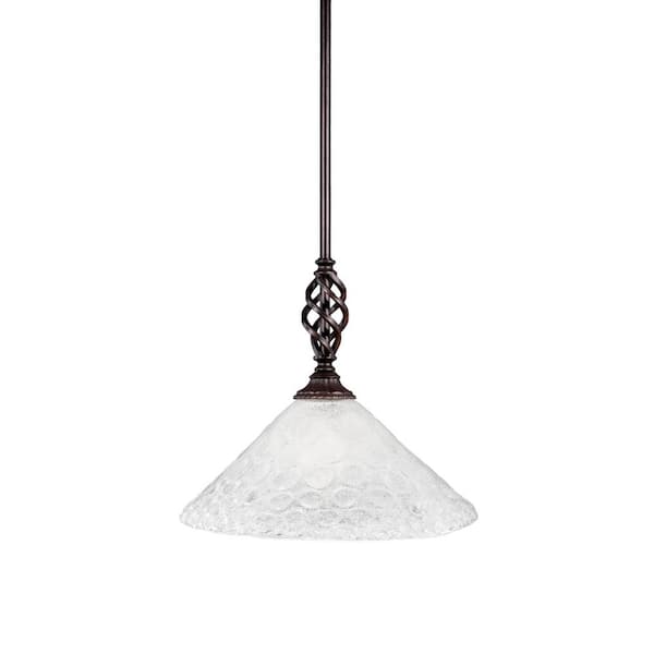 Unbranded Bridgewater 100 W 1-Light Dark Granite Standard Mini Pendant Light with Glass Shade